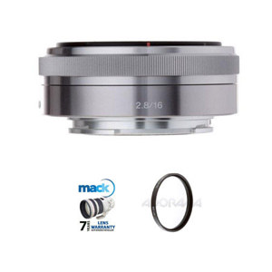  Sony 16mm F/2.8 E-mount Camera Lens - Bundle - with New Leaf 5 Year Lens Warranty & Pro Optic Pro Digital 49mm Multi Coated UV Filter 