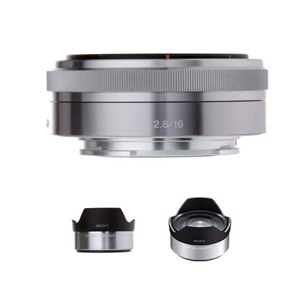  Sony 16mm F/2.8 E-mount Camera Lens - Bundle - with Ultra Wide Converter & Fisheye Conversion Lens 
