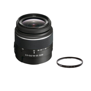  Sony DT 18-55mm f/3.5-5.6 Standard Zoom Lens Kit, for (alpha) DSLR with Tiffen 55mm UV Filter 