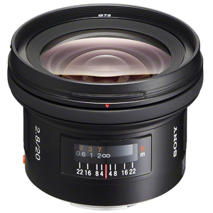  Sony 20mm f/2.8 a (alpha) Mount Digital SLR Wide Angle Lens with Hood 