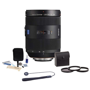  Sony 24-70mm f/2.8 Vario-Sonnar ZA Digital SLR 0.25x Zoom Lens Kit, Super Sonic Wave Motor, with Tifen 77mm Photo Essentials Filter Kit, Lens Cap Leash, Professional Lens Cleaning Kit 