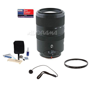  Sony 70-300mm f/4.5-5.6 Telephoto Digital SLR 0.25x Zoom Lens Kit, Super Sonic Wave Motor, with Tiffen 62mm UV Filter, Lens Cap Leash, Professional Lens Cleaning Kit (SAL70300G) 