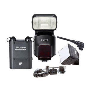 Sony HVL-F60M Wireless Shoe Mount Flash with built-in LED light, Bundle With Blast Power Pack, FP Blast Pack Flash Cable F/, FP Mini SoftBox Diffuser, Flashpoint TTL 3' Off-Camera Shoe cord For