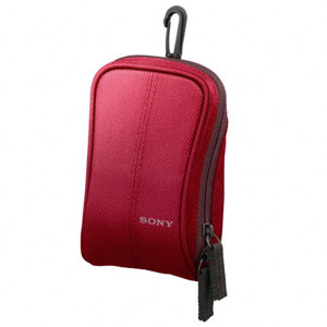 Sony LCS-CSW/R Lightweight Nylon CyberSoft Case, Red: Picture 1 regular