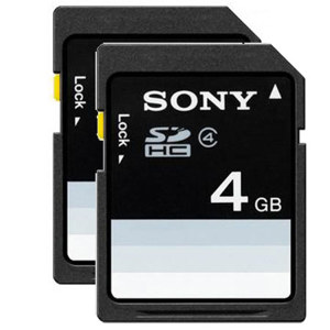 Sony SF4N4D/TQ Class 4 4GB SDHC Memory Card, Pack of 2: Picture 1 regular