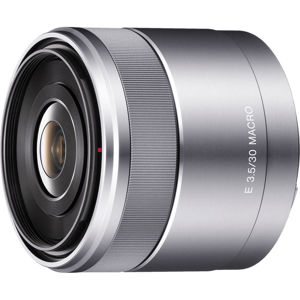  Sony 30mm F/3.5 E-Mount Camera Lens, Silver 