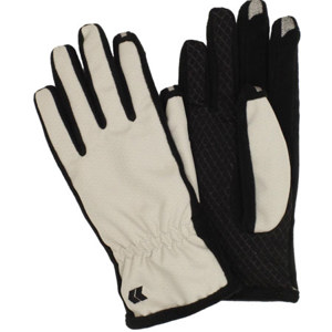 Isotoner Women's smarTouch 2.0 Matrix Nylon Gloves, Medium/Large, Platinum: Picture 1 regular