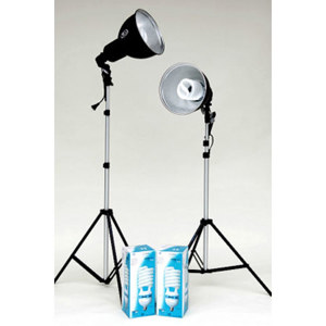  JTL 92111 DL-110 Fluorescent Compact Kit with Two 55W CFL, 7" Reflector, 6.5' Light Stands and Light/ Umbrella Holders 