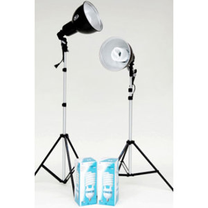  JTL 92112 DL-170 Fluorescent Compact Kit with Two 85W CFL, 10" Reflector, 6.5' Light Stands, Light/ Umbrella Holders 