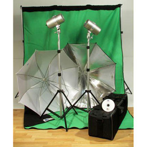  JTL DL-320 Happy Kid Light Kit, with Two Versalite J-160 Monolights, Stands, Two Umbrellas, Backdrop Support Set with Backdrop & Carry Bag 