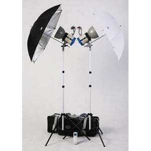  JTL DL-360 Versalight Umbrella Kit with 2 D-180, 180ws Monolights, Light Stands, Silver & White Umbrellas and Carry Case 