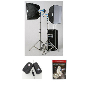  JTL DL-720 Verslight Light Kit, with Two 360 watt Second Monolights, 2 Stands, 2 24x24" Soft Box with Ring, & Case with Wheels, Free!! DVD- Guide to Studio Flash Photography, & Radio Trigger and Receiver Slave Set 