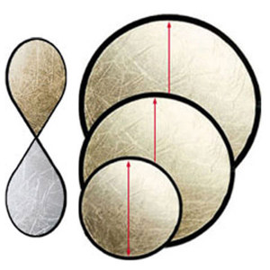  JTL 42" Round Foldable Portable Light Reflector, Gold & Silver 