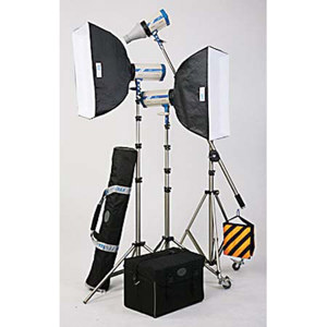  JTL TL-1250 Versalight E Pro Studio Kit with Two 500 Watt Second Versalight E-500 & One 250 Watt Second E-250 Monolights, Light Stands, Boom Kit, Soft Boxes & Cases. 