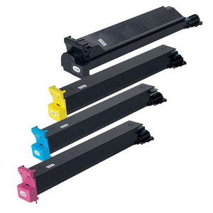  Konica Complete 4 Color High Capacity Toner Cartridge Set for Magicolor 7450 Laser Printer - Black, Yellow, Magenta, Cyan 