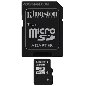Kingston 32GB Micro SDHC Class 4 Card with SD Adaptr: Picture 1 regular