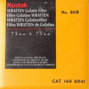  Kodak Wratten Gelatin Filter 75mm/3x3" Blue Series Color Conversion #80B 