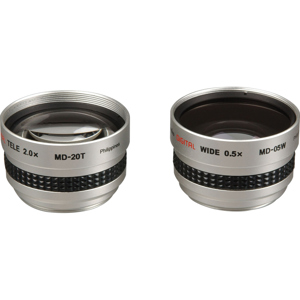  Kenko Two-lens Set with MD-05W, 0.5x Wide-Angle Lens & MD-20T, 2.0x Telephoto Lens, 37mm - with 30.5mm & 30mm Step Rings 