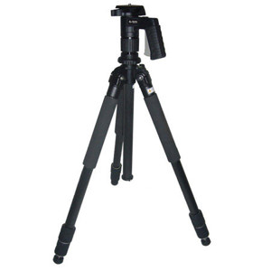  Kruger Optical Full Size Carbon Fiber Tripod with KTCB730 Pistol Grip Head, 8.8lbs Load Capacity, 24.8" Folded Height, 65" Extended Height 