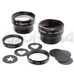  Lensbaby Accessory Kit Bundle with  0.6X Wide Angle / 1.6X Telephoto Kit,  Macro Kit, &  Creative Aperture Kit 