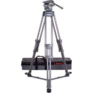  Libec LS100 Tripod System with T102 Tripod, H100 Fluid Head, SP-5 Ground-Level Spreader & SC-7 Transport Case, Supports 50.0 lbs 