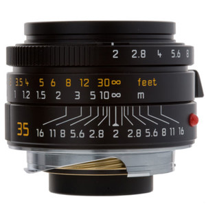 Leica 35mm f/2 SUMMICRON-M ASPHERICAL Black Wide Angle Manual Focus Lens for M System - USA 