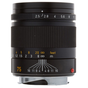  Leica 75mm f/2.5 SUMMARIT-M, Telephoto Manual Focus Lens for M System, Black - USA 
