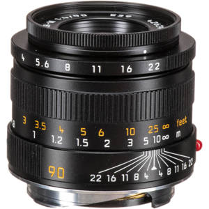  Leica Macro-Elmar-M 90mm f/4 Manual Focus Lens, 2.6' Minimum Focus Distance, USA Warranty 
