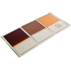  Lee Filters 4x6" Autumn Tint Resin Filter Set (Graduated Filters - Hard Edge - Chocolate 2, Tobacco 2, Coral 6) 