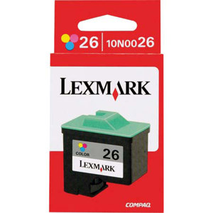  Lexmark Color Print Inkjet Cartridge #26, Yellow, Cyan & Magenta - Approximate Yield: 275 Pages 