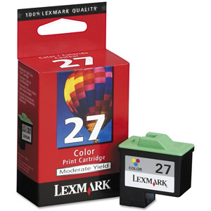  Lexmark Color Print Inkjet Cartridge #27, Yellow, Cyan & Magenta - Approximate Yield: 140 Pages @ 15% Coverage 