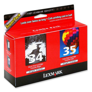  Lexmark #34/# 35 Black & High Yield Color InkJet Print Cartridge Pack for Select  printers 