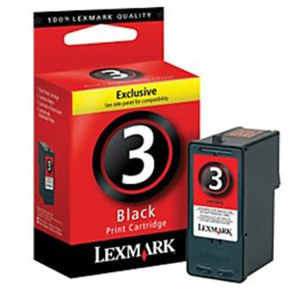  Lexmark No 3 Black Ink Print Cartridge for X2480, X2580, X3480, X3580, X4580, Z1380, Z1480 Printers 