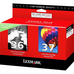  Lexmark No 36/No 37 Black & Color Return Program Print Cartridges for Z2420, X3650, X4630 and X4650 Printers, 150 & 175 Pages Yield 