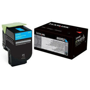  Lexmark 80C0S20 Cyan Toner Cartridge for C310 Series Printers, 2000 Pages Yield 