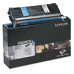  Lexmark C5222CS Cyan Toner Cartridge for C522, C524, C53x Series Printers, 3000 Pages Yield 