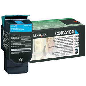  Lexmark C540A1CG Standard Cyan Laser Return Program Toner Cartridge, 1,000 Pages Yield 