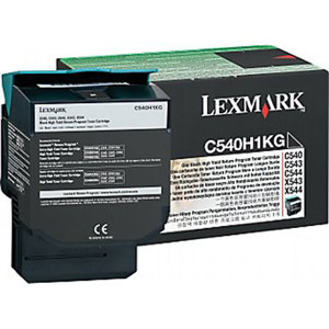  Lexmark C540H1KG High Yield Black Laser Return Program Toner Cartridge, 2,500 Pages Yield 