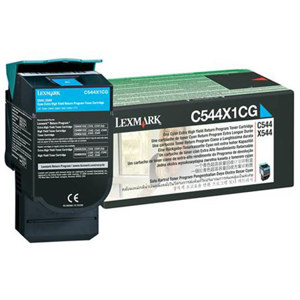  Lexmark C544X1CG Extra High Yield Cyan Laser Return Program Toner Cartridge, 4000 Pages Yield 