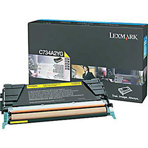  Lexmark C734A2YG Yellow Toner Cartridge for C734, C736, X734, X736 & X738 Series Printers, 6000 Pages Yield 