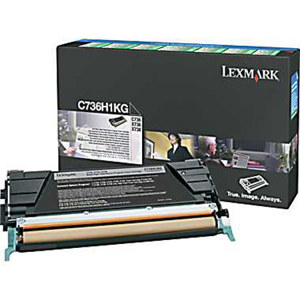 Lexmark C736H1KG Black Toner Cartridge for C736, X736 & X738 Series Printers, 12000 Pages Yield 