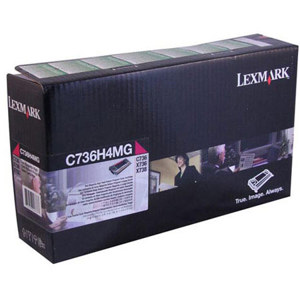  Lexmark C736H4MG Magenta Toner Cartridge for C736, X736 & X738 Series, 10000 Pages Yield 