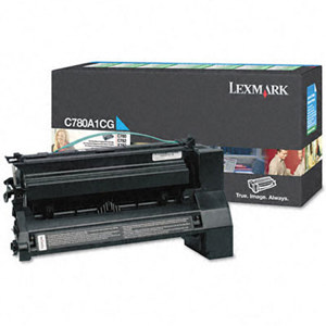  Lexmark C780A1CG Cyan Laser Return Program Toner Cartridge, 6000 Pages Yield 