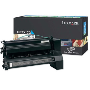  Lexmark C782X1CG Extra High Yield Cyan Toner Cartridge 
