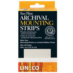 Lineco L5334015 See-Thru Print Mounting Strips, 4 inch: Picture 1 regular