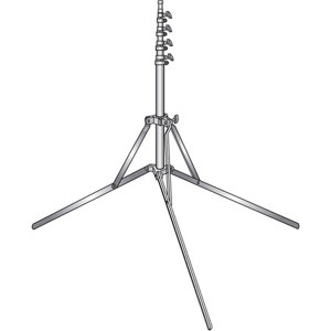 Lowel Uni-stand, 7-11' Lightstand with 5/8" Mounting Stud, 5 Section with 4 Risers, Gun Metal Gray. 