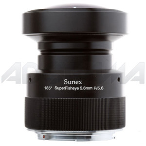  Sunex 5.6mm f/5.6 Super Fisheye Lens with Canon Mount for QTVR Panoramic Photography, Field of View 185 . 