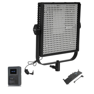  Litepanels 1x1 LS Daylight LED Panel Fixture - Spot - Bundle with LP 1X1 V Mount Battery Adapter Plate, Switronix XP-L90S V Brick 90W Li-ON Battery 