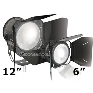  Litepanels Sola 6" Fresnel Led Light Fixture with Mounting Yoke and Power Cable, Multi-Voltage 85-245Vac, Dimming From 100% to 0 