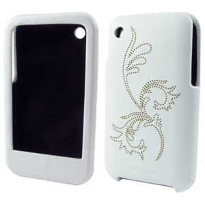 Lenmar iPhone 3G Case Slim Fit Faux Leather Hard Case Flower Design PA3GLHW